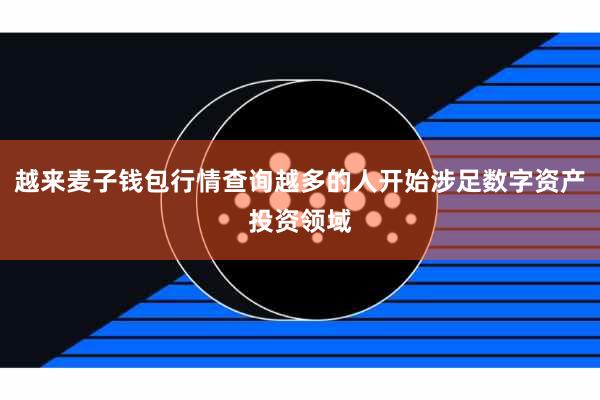 越来麦子钱包行情查询越多的人开始涉足数字资产投资领域