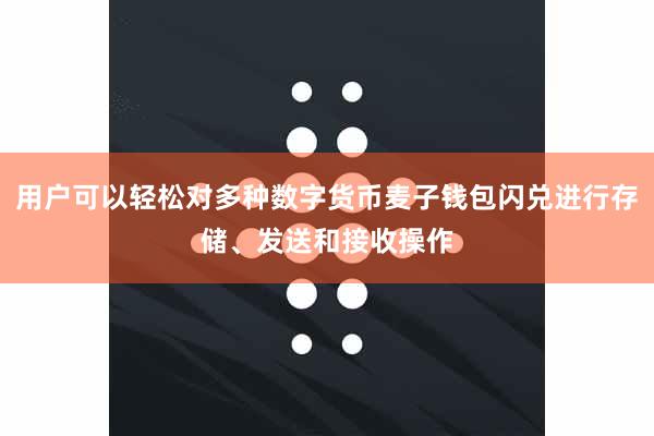 用户可以轻松对多种数字货币麦子钱包闪兑进行存储、发送和接收操作
