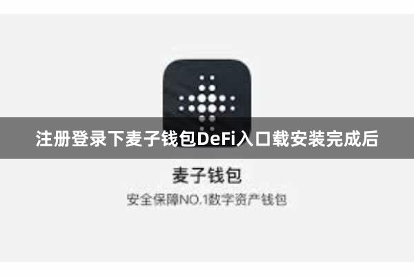 注册登录下麦子钱包DeFi入口载安装完成后