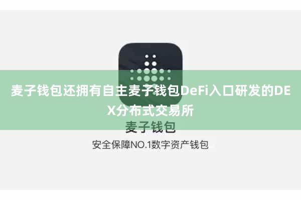 麦子钱包还拥有自主麦子钱包DeFi入口研发的DEX分布式交易所