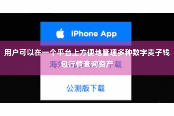 用户可以在一个平台上方便地管理多种数字麦子钱包行情查询资产