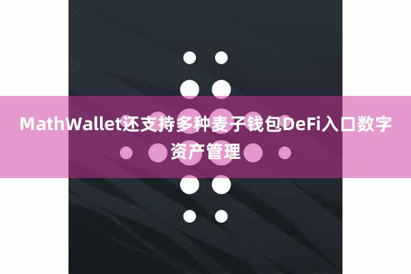 MathWallet还支持多种麦子钱包DeFi入口数字资产管理
